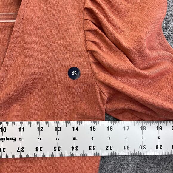 Abercrombie & Fitch Women's Blouse Tie Front Size X-small Caramel - Picture 7 of 11